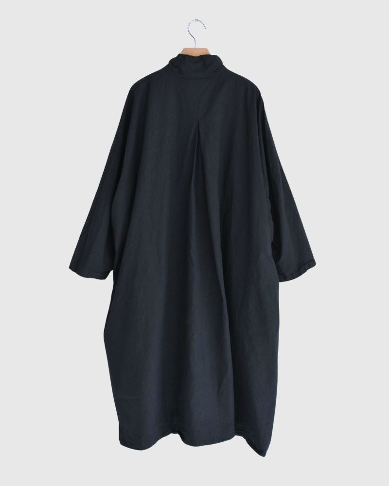 Cotton wide silhouette dress in NavyBlack