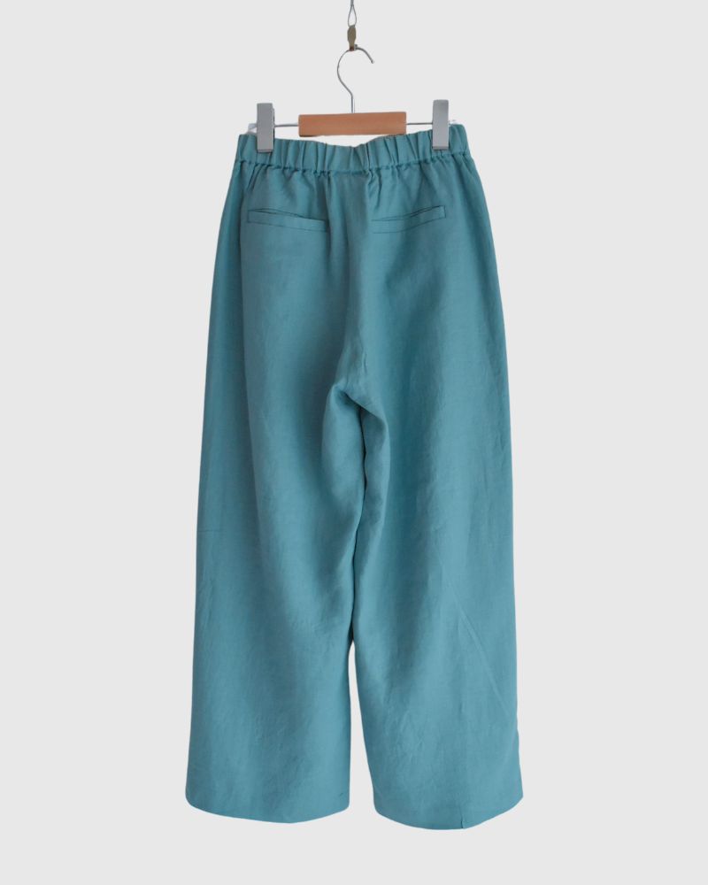 Colored Linen Pants in Turquoise