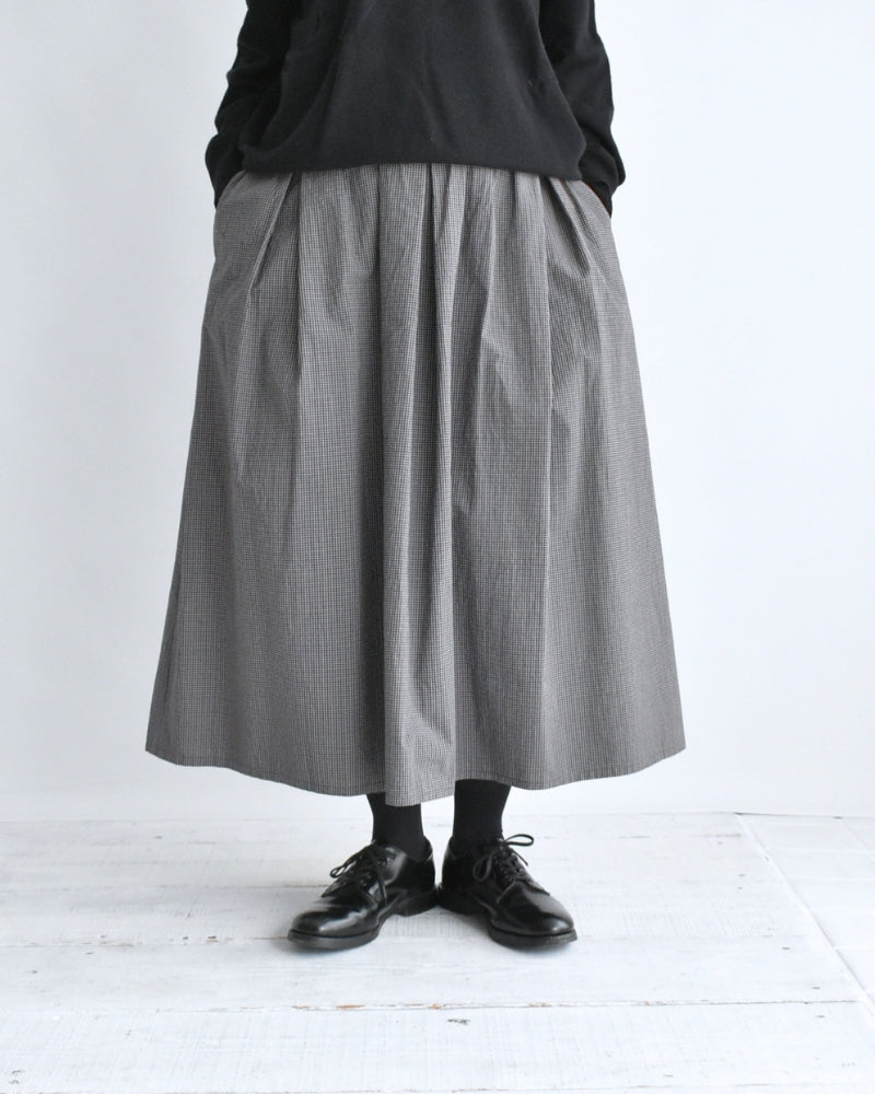 Easy Tuck Skirt in BrownGingham