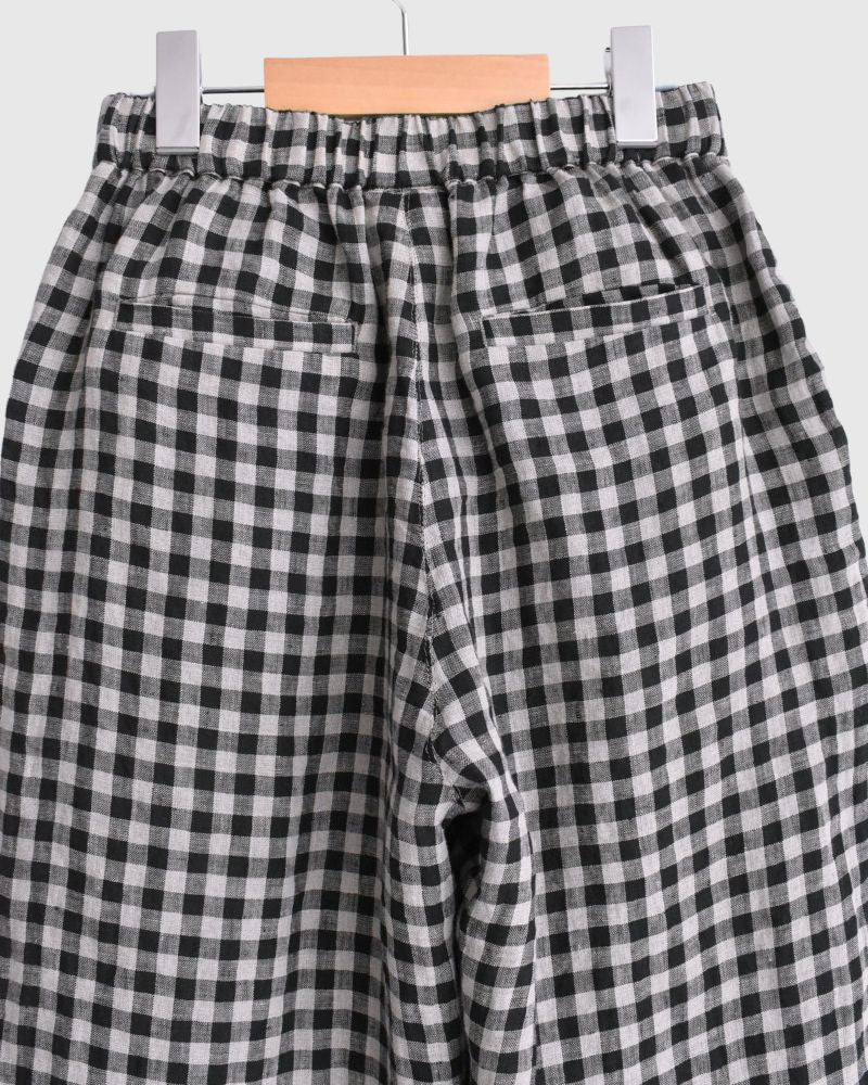 Gingham Check Pants in Natural/Black