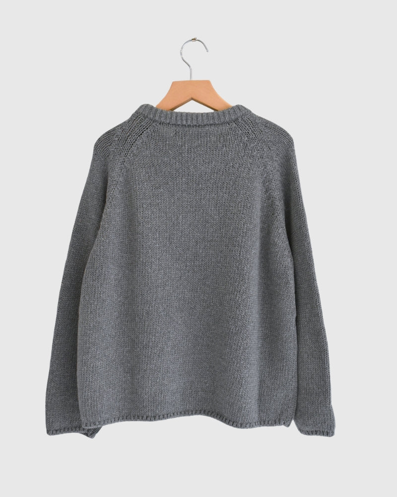 Raglan Pullover Knit in Gray