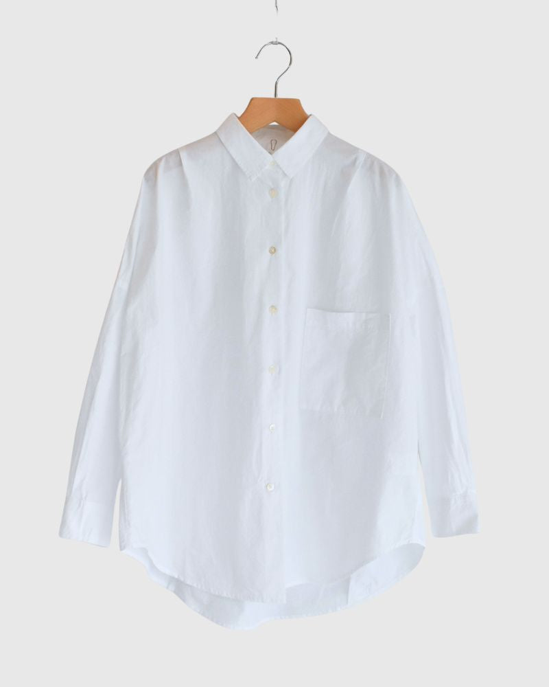 Tuck Cocoon Shirt in White