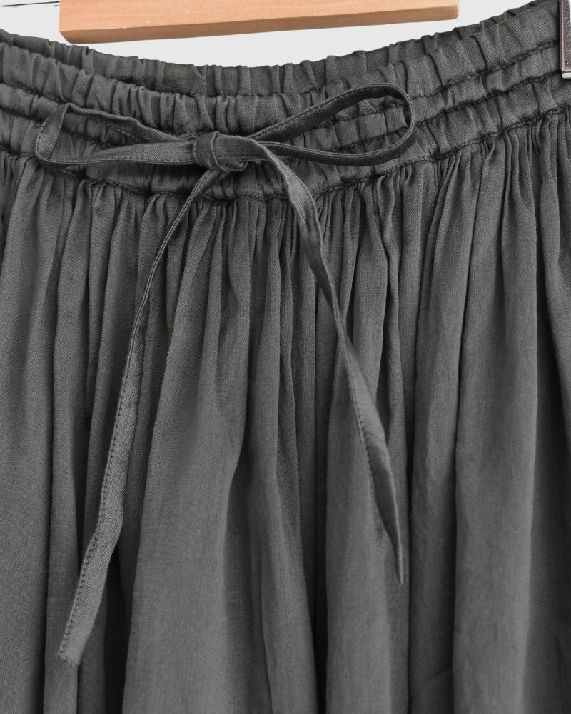 RAJASTHAN TUCK GATHERED SKIRT WITH LINING in Gray