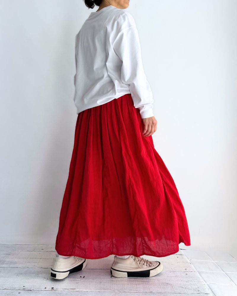 GATHERED SKIRT in DeepRed