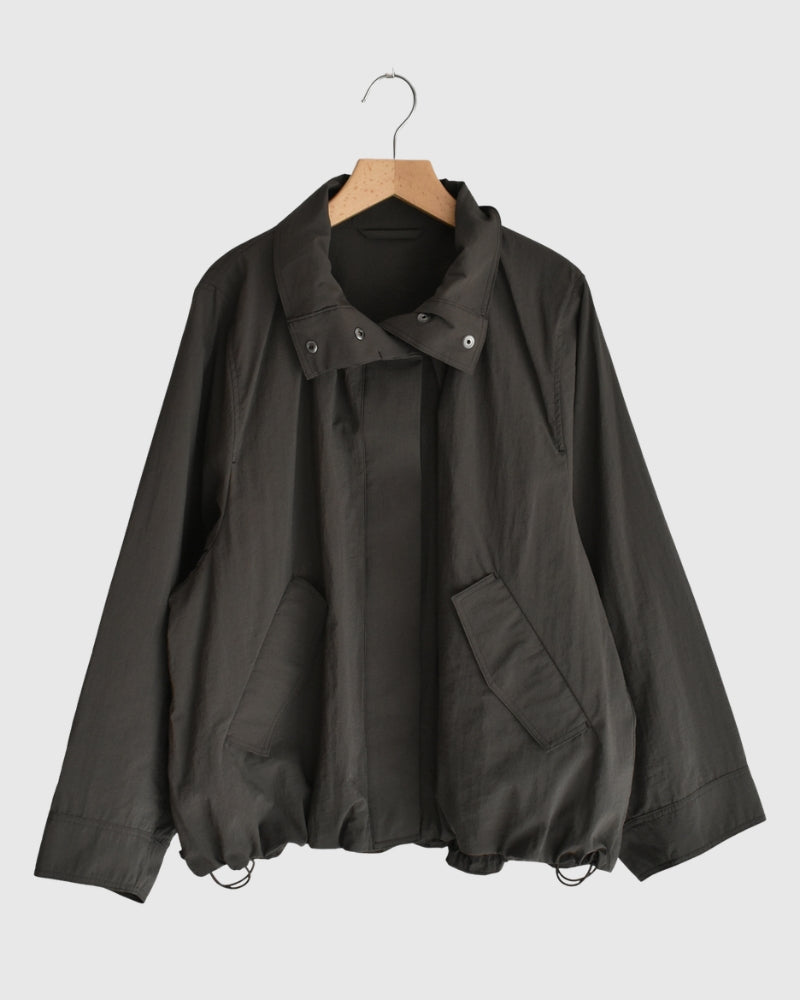 Funnel Neck Jacket in Brown