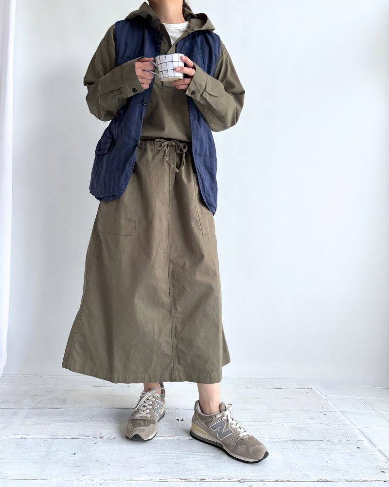 POPLIN WIDE STRIPE (OVERDYE) NO COLLAR VEST in PurpleNavy