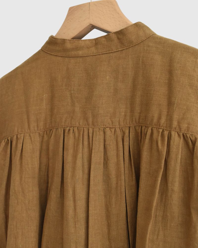 French Linen Dress in Camel