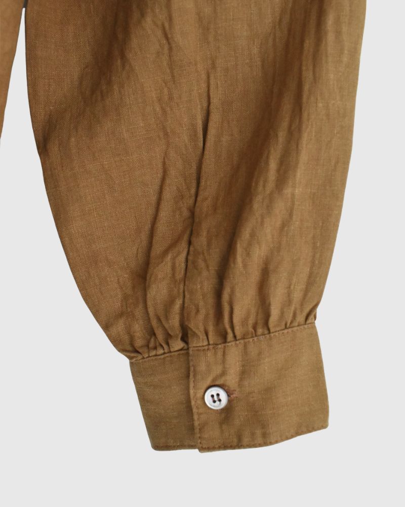 French Linen Dress in Camel