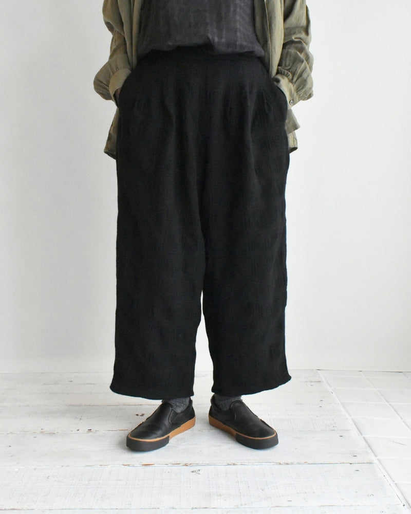 Wool Check Pants in Black