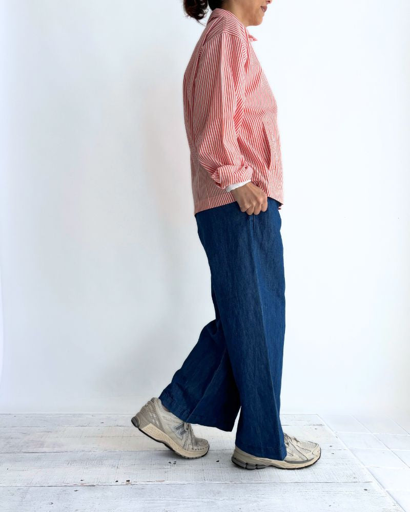 POPLIN STRIPE DRIZZLER JACKET in OrangeStripe