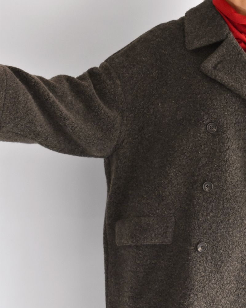 DOUBLE OVER COAT in DarkBrown
