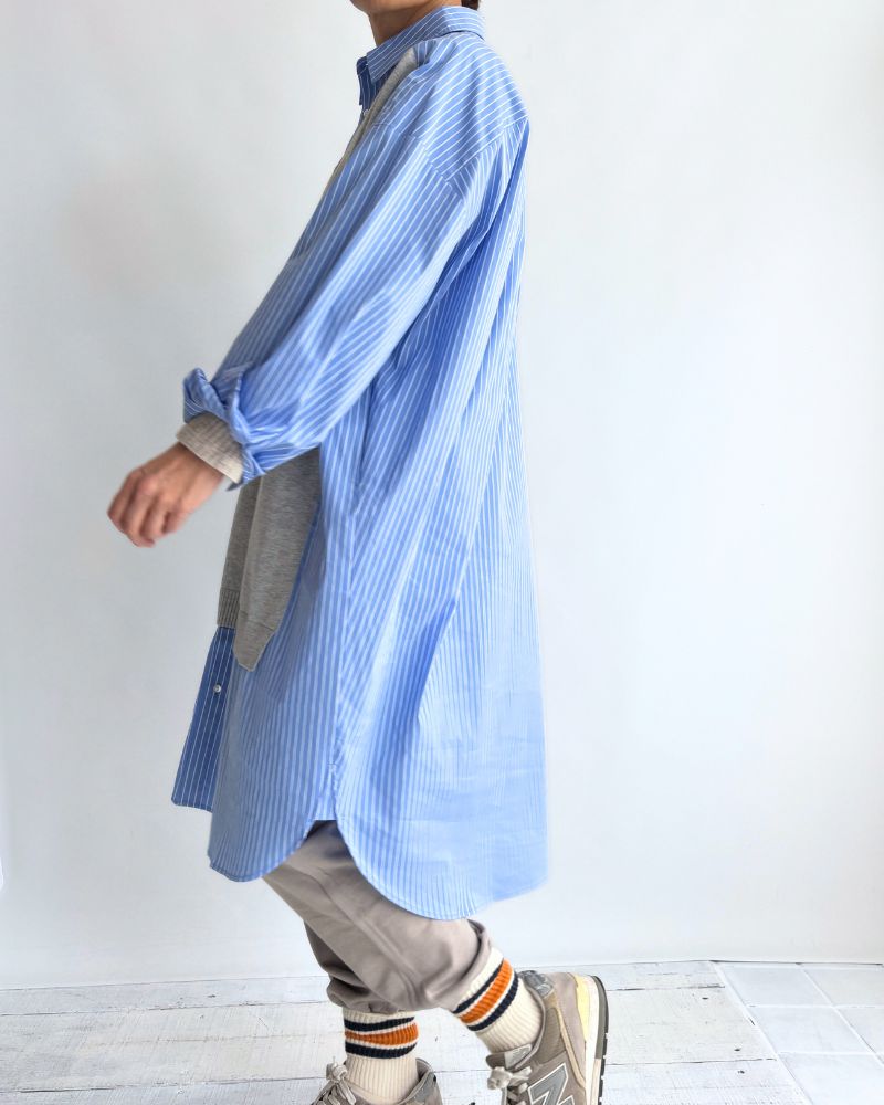 Knit vest layered striped shirt dress 'APOLU' in Saxe