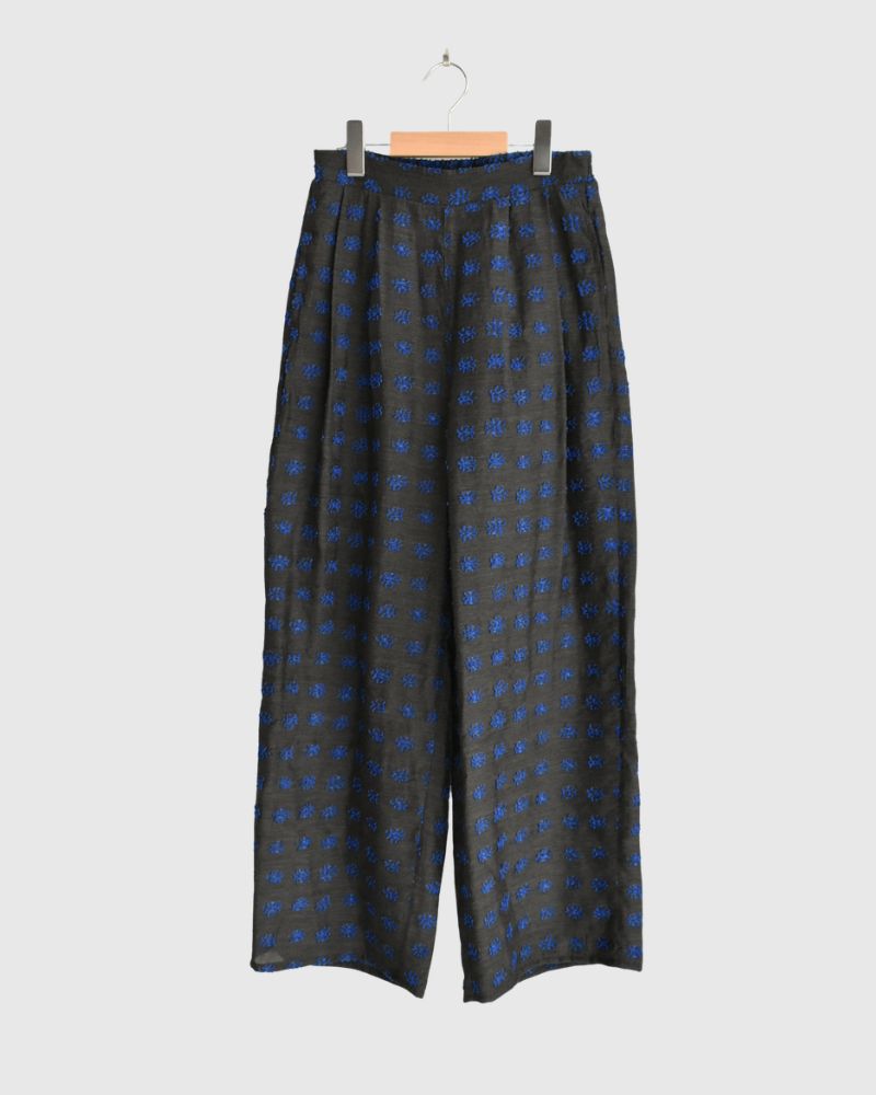 Jacquard Wide Pants in Charcoal