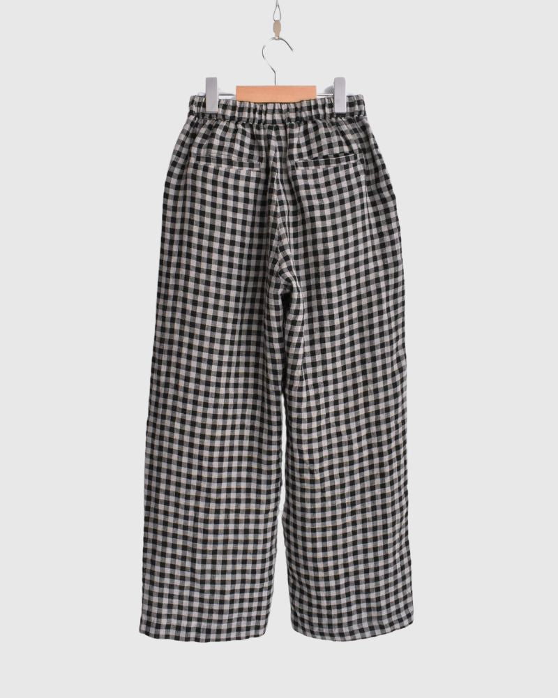 Gingham Check Pants in Natural/Black