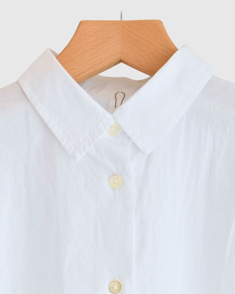 Tuck Cocoon Shirt in White