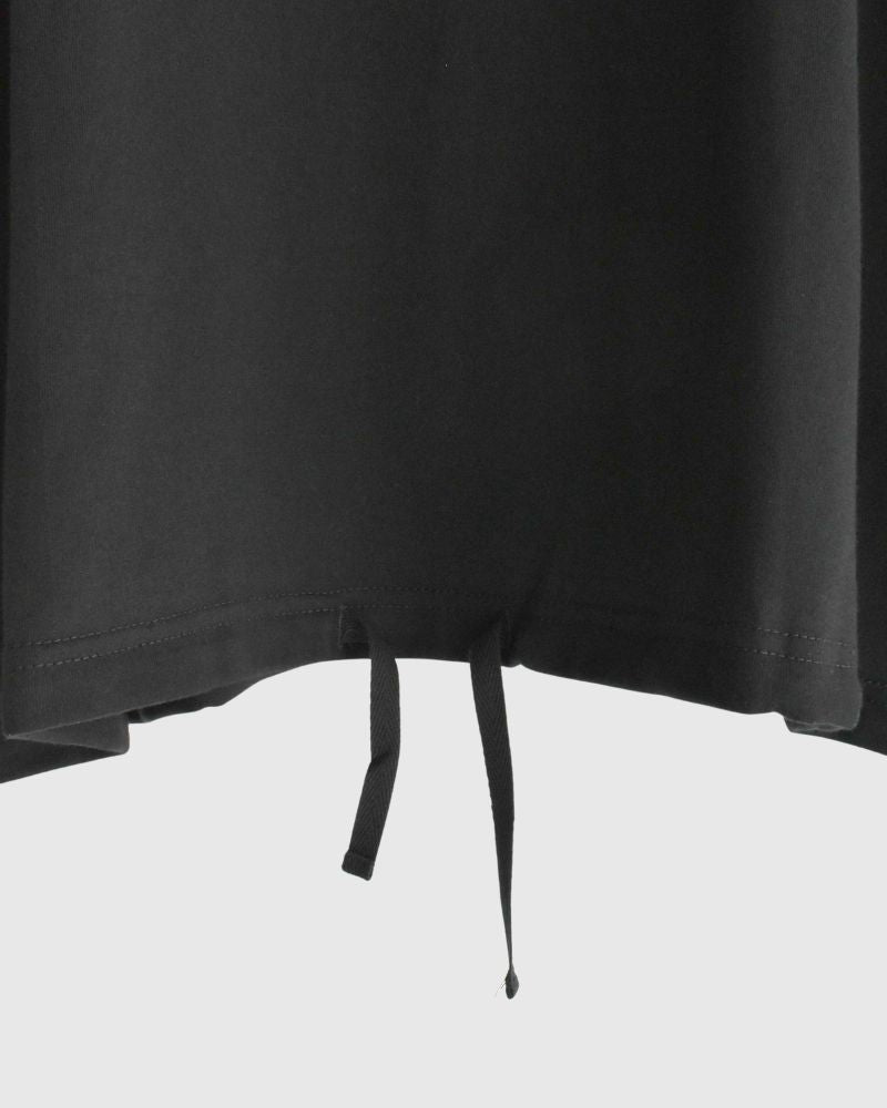 Drawstring Hoodie Pullover in Black