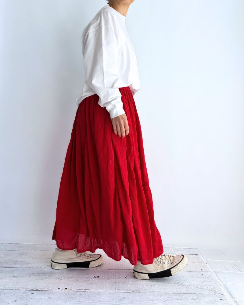 GATHERED SKIRT in DeepRed