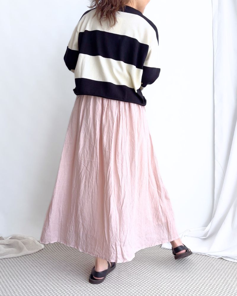 French Linen Skirt in Pink