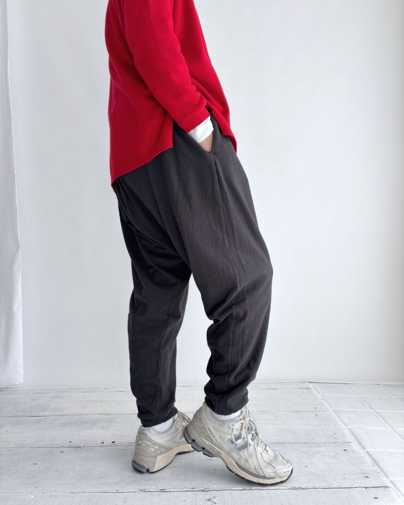 Jersey sarouel pants in Charcoal