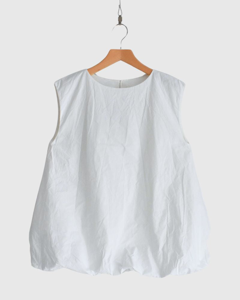Cotton Balloon Tunic in White