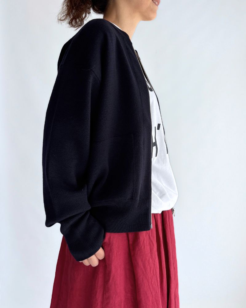 Merino Zip Liner Jacket in Navy