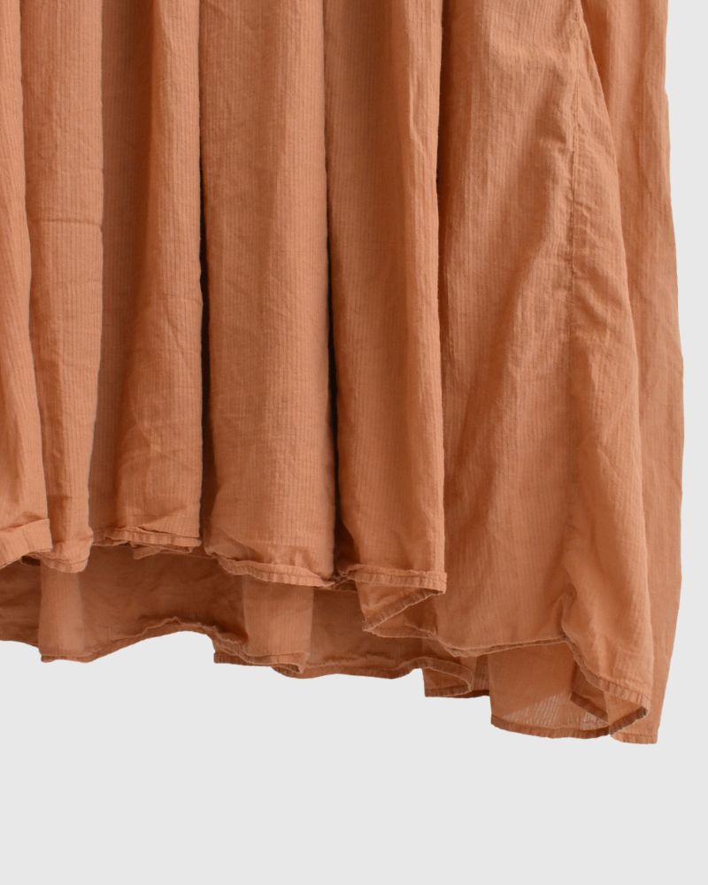 Crew-Neck F/SL Dress with Pintuck in DarkOrange