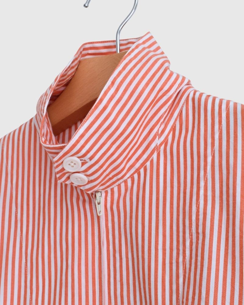 POPLIN STRIPE DRIZZLER JACKET in OrangeStripe