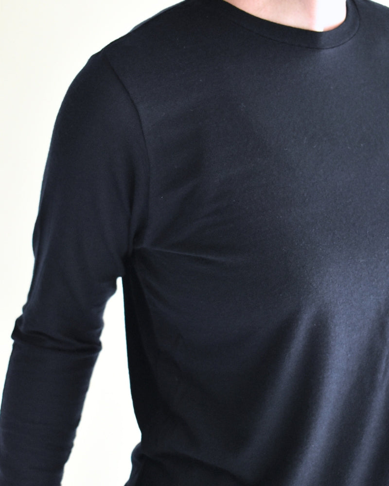 Sheer Jersey Crewneck in Navy