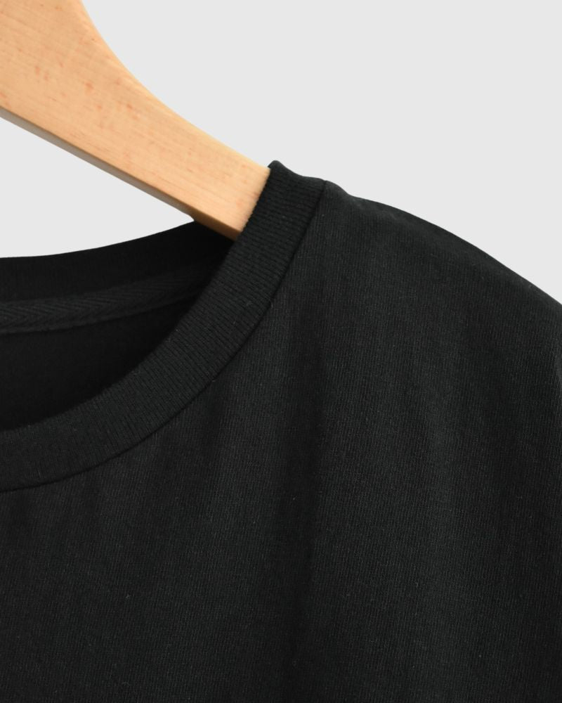Cutoff Drawstring Tee in Black