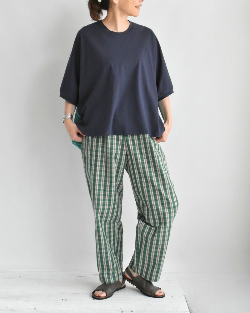 Design combination top 'SALOW' in Navy/Green