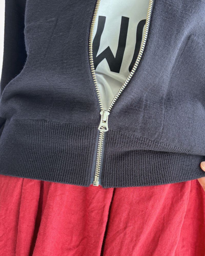 Merino Zip Liner Jacket in Navy
