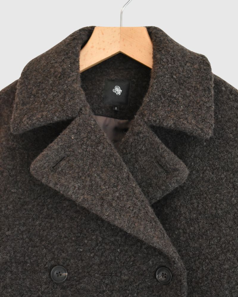 DOUBLE OVER COAT in DarkBrown