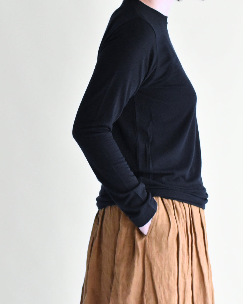 Sheer Jersey Crewneck in Navy