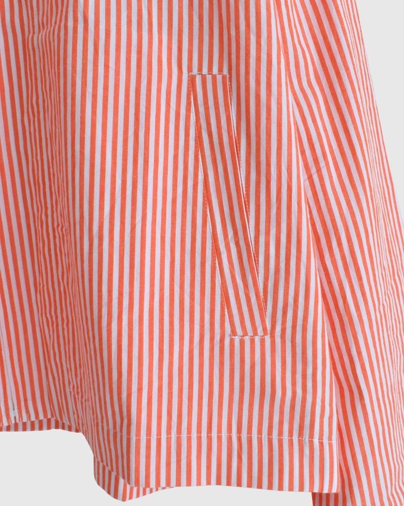 POPLIN STRIPE DRIZZLER JACKET in OrangeStripe