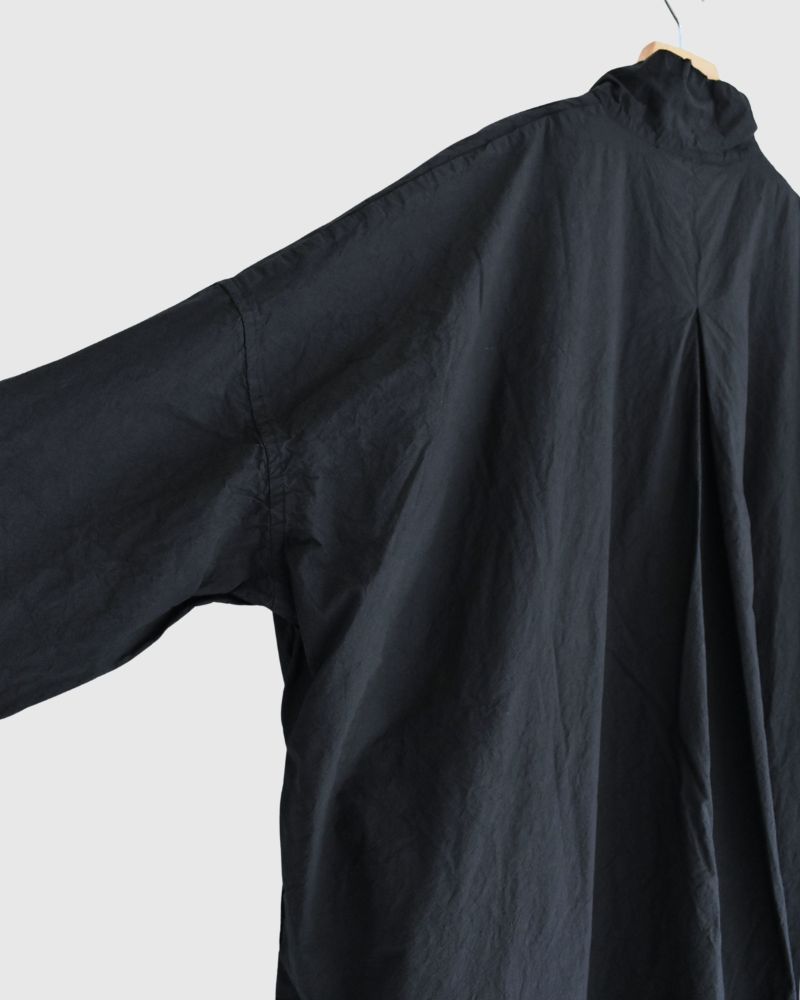 Cotton wide silhouette dress in NavyBlack