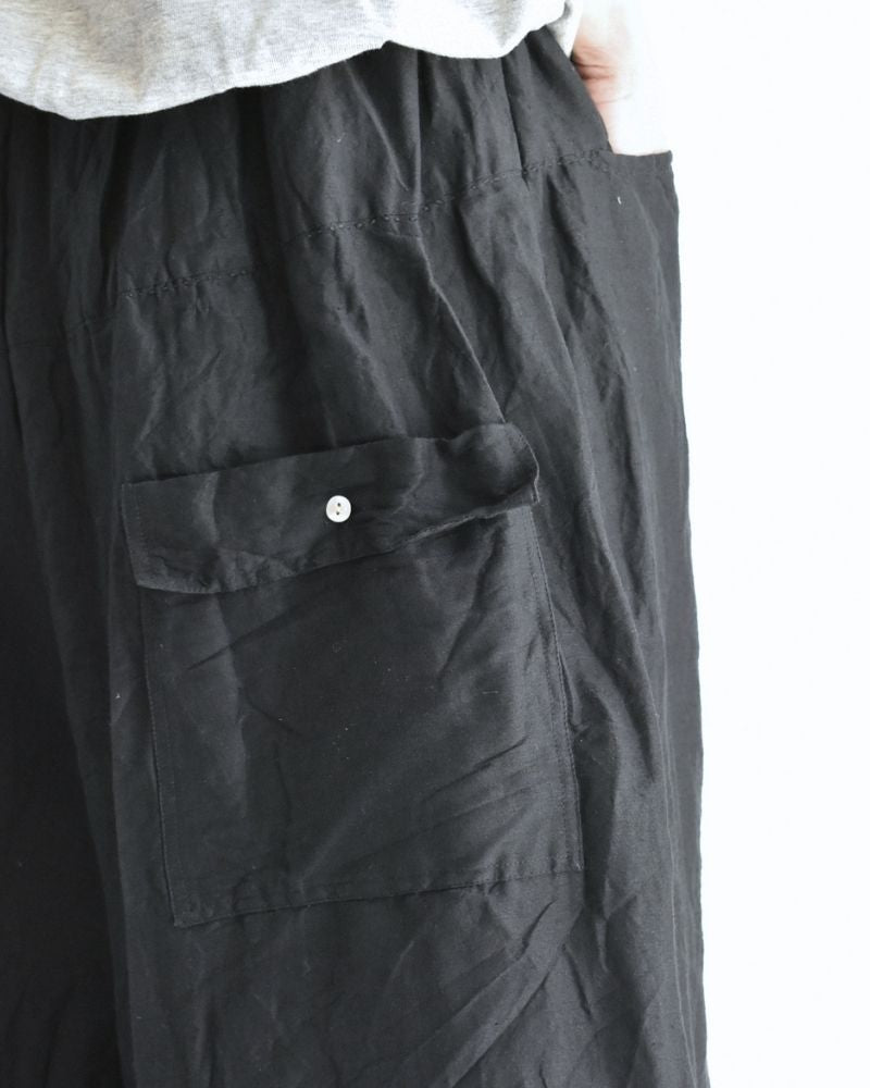Handwoven Selvedge Cotton Linen Pants in Black