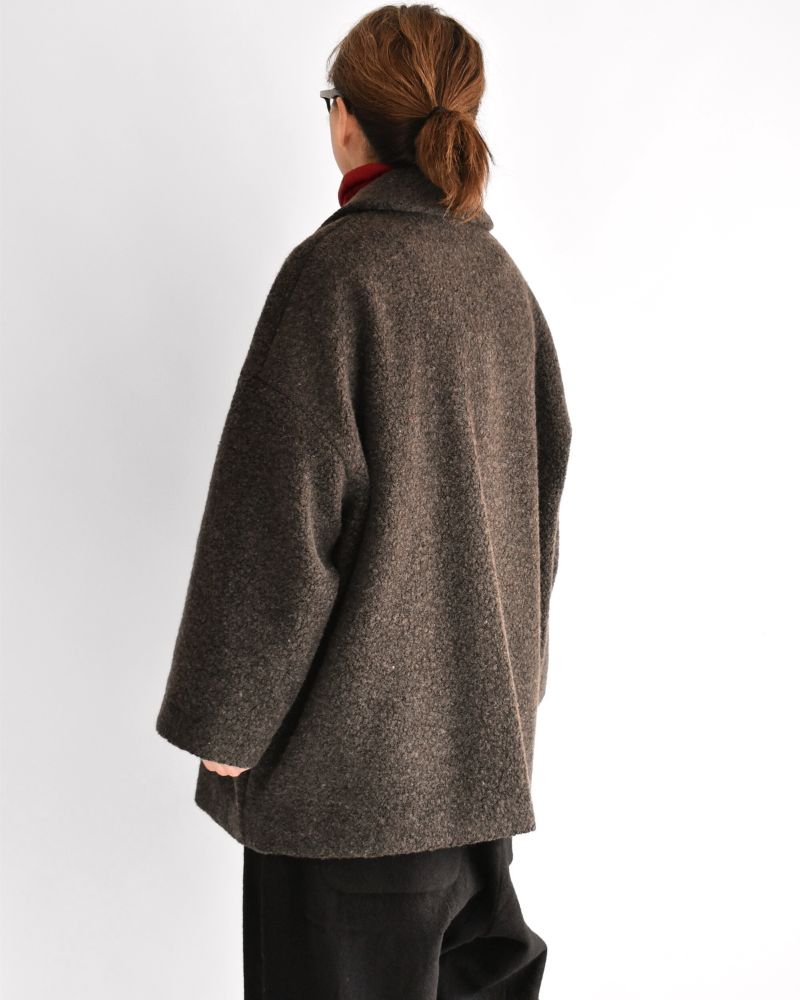 DOUBLE OVER COAT in DarkBrown