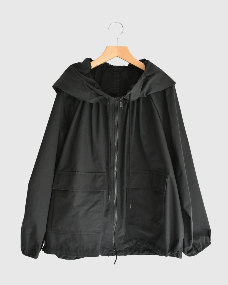 Oversized Hooded Jacket in Black
