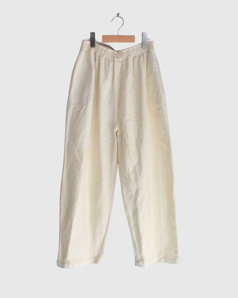 TEORI washed twill loose tapered pants in OffWhite