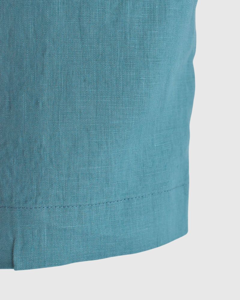 Colored Linen Pants in Turquoise