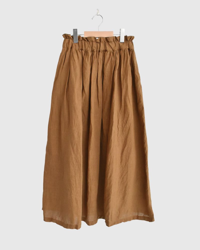 French Linen Skirt in Camel