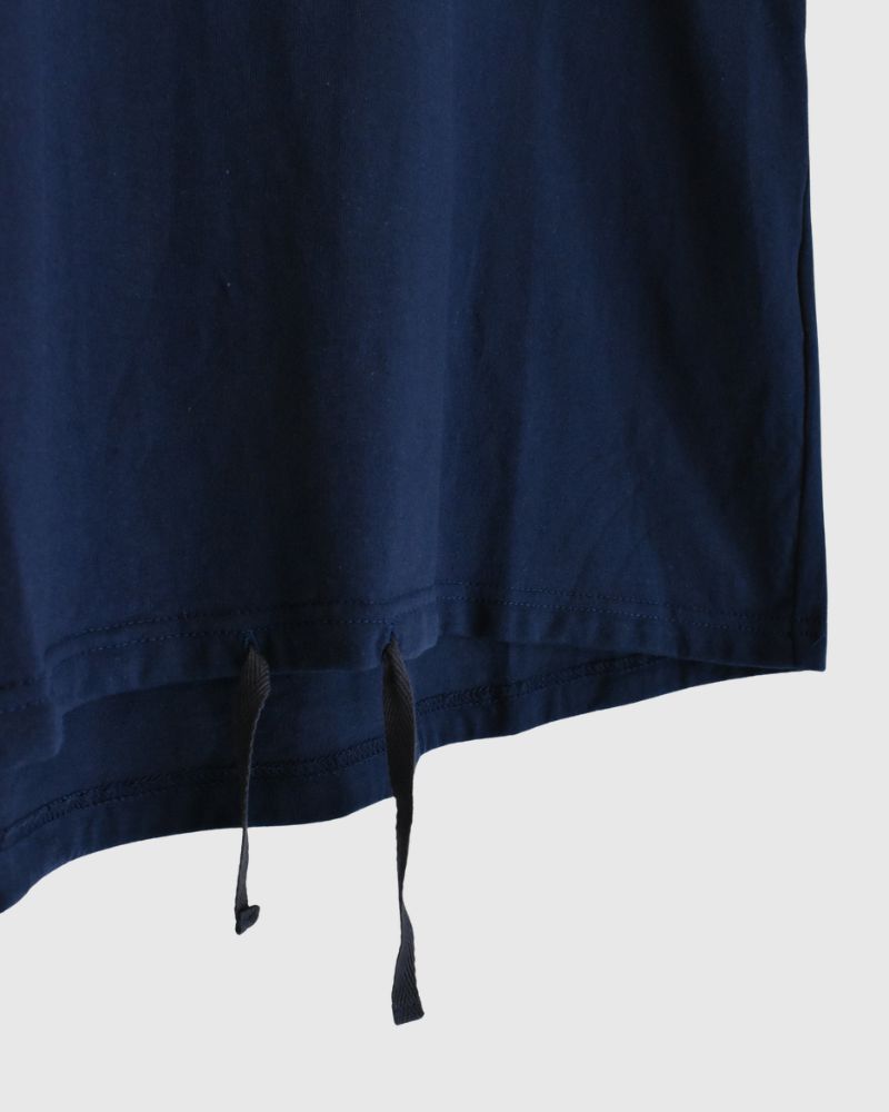 Sleeveless Drawstring T-shirt Navy