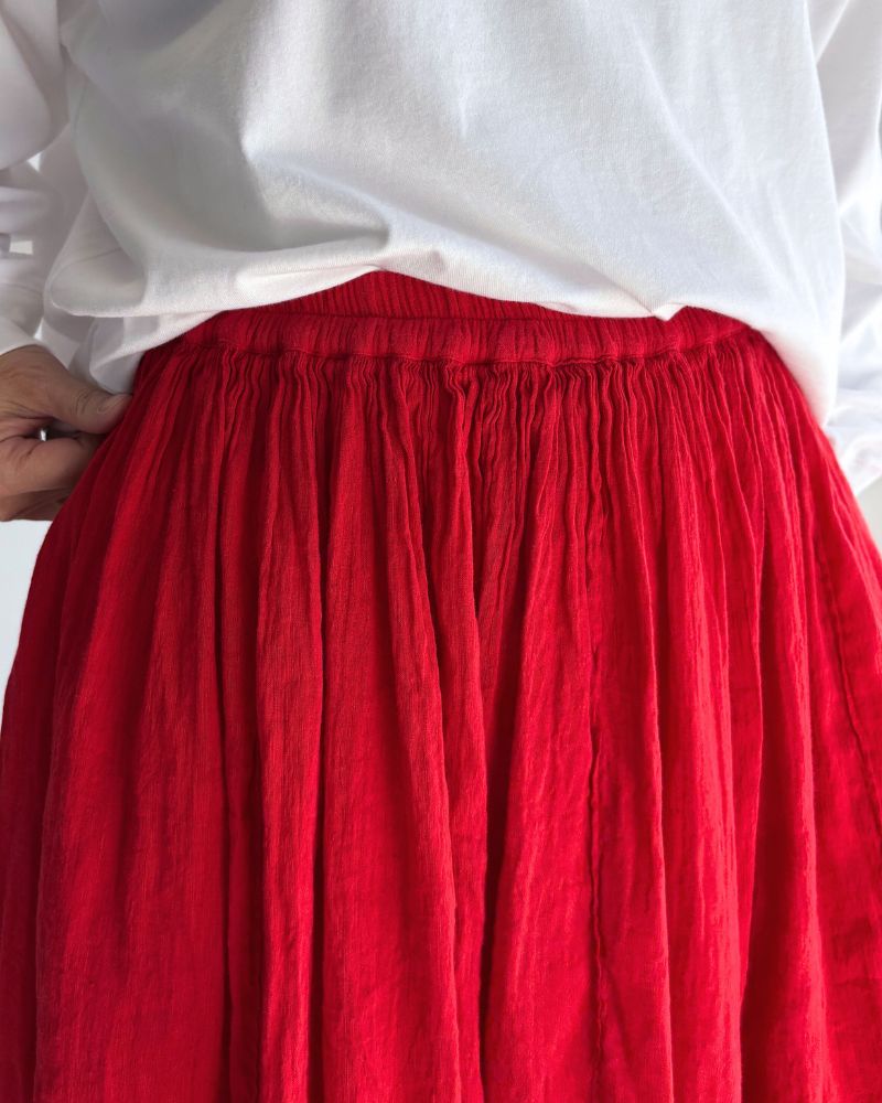 GATHERED SKIRT in DeepRed