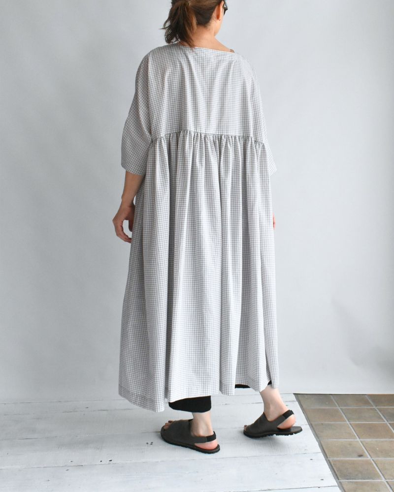 Ruffle Dress in GrayGingham