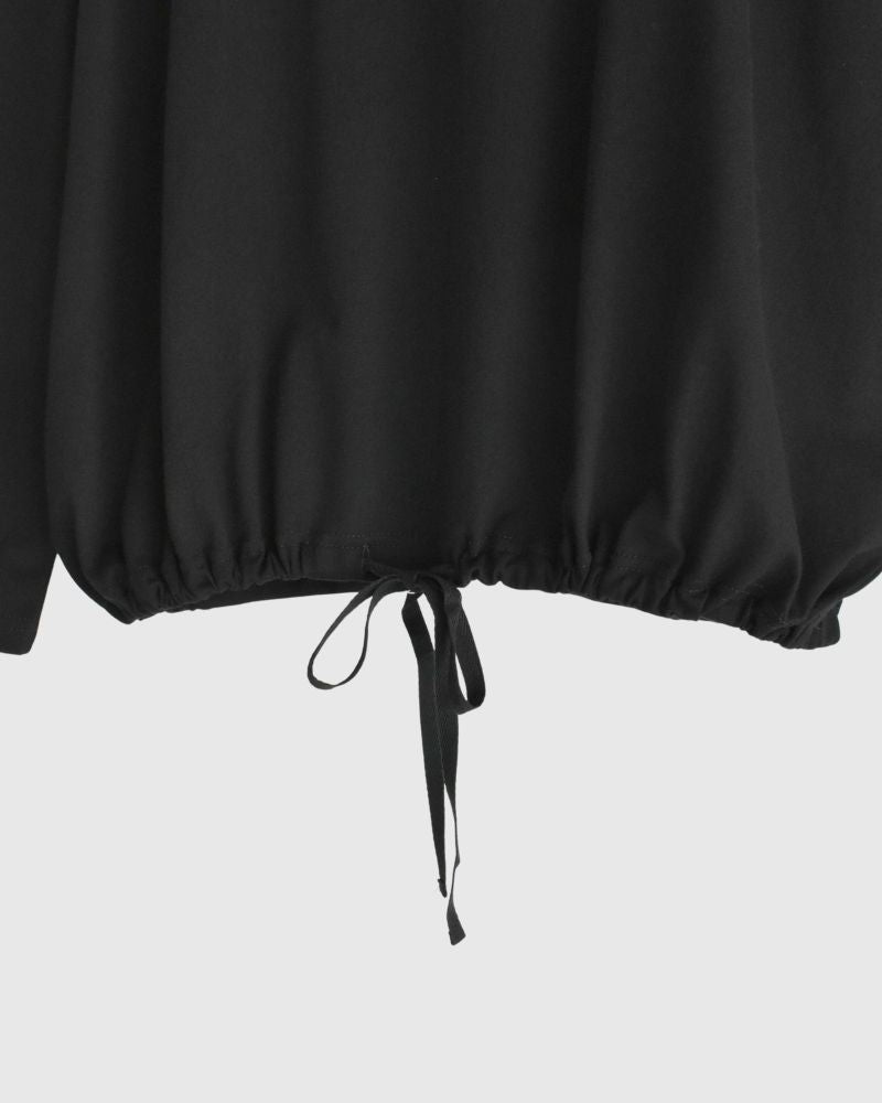 Drawstring Hoodie Pullover in Black