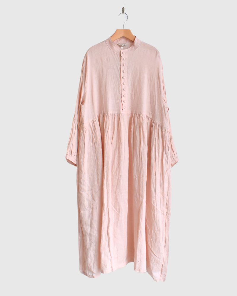 French Linen Dress in Pink