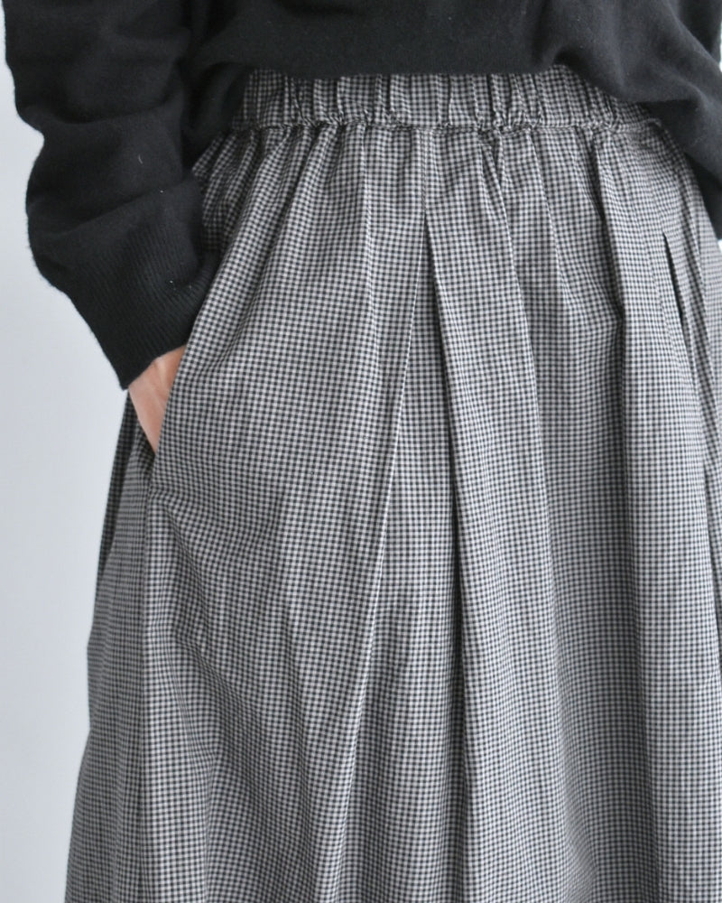 Easy Tuck Skirt in BrownGingham