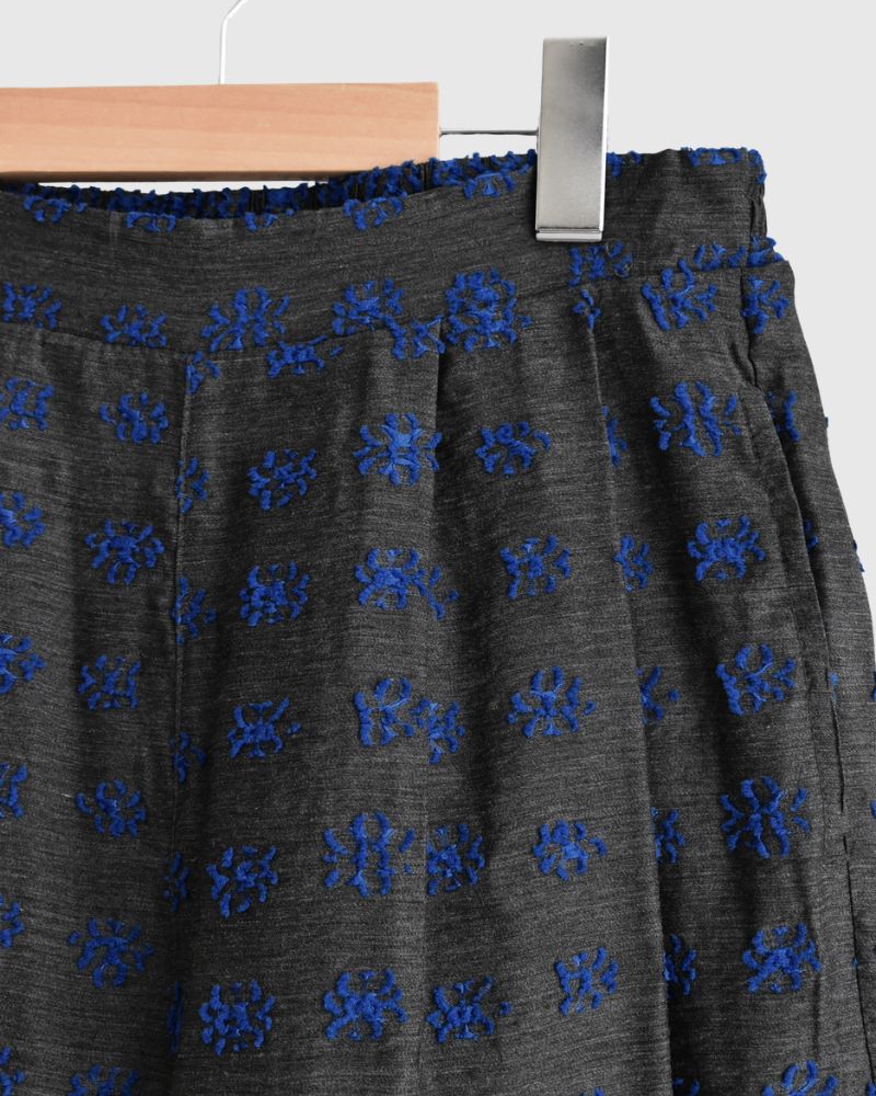 Jacquard Wide Pants in Charcoal