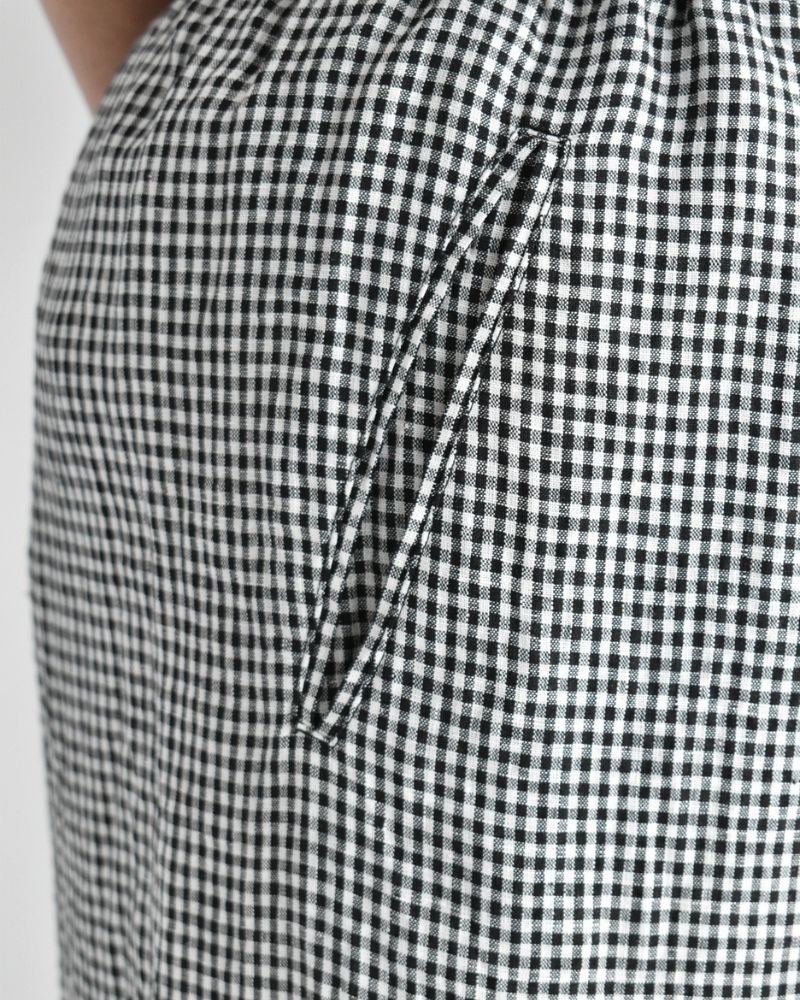 Easy Wide Pants (LINEN) in Black/White
