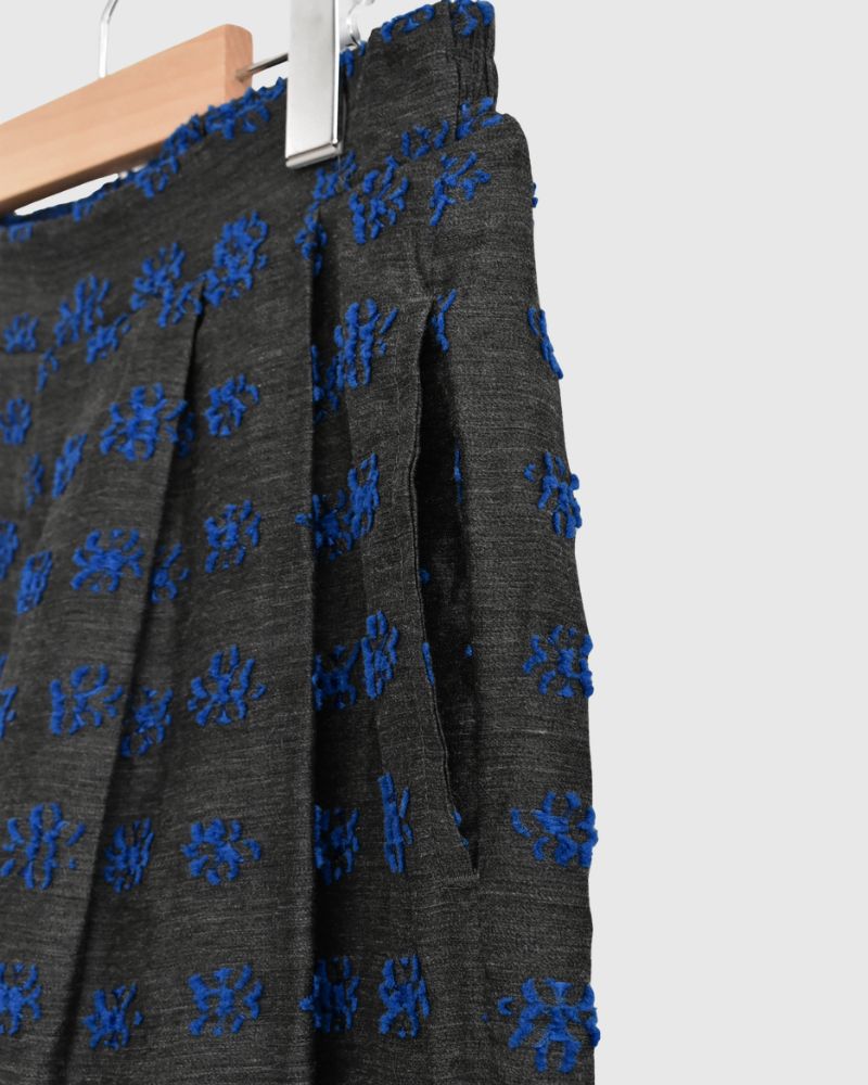 Jacquard Wide Pants in Charcoal